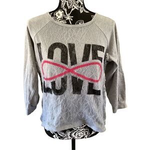 Hybrid Apparel Love Infinity Shirt Sequins Lace Feminine